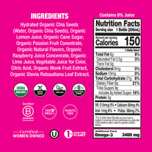 Load image into Gallery viewer, Raspberry Passion Organic Chia Beverage