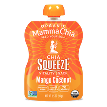 Load image into Gallery viewer, Single Mango Coconut Organic Chia Squeeze
