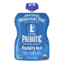 Load image into Gallery viewer, Single Blueberry Acai Organic Chia Prebiotic Squeeze