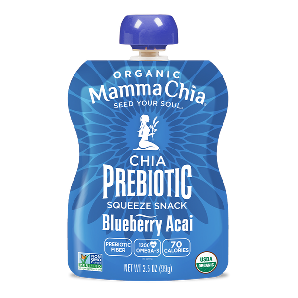 Blueberry Acai Organic Chia Prebiotic Squeeze – Mamma Chia