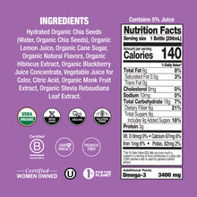 Load image into Gallery viewer, Blackberry Hibiscus Organic Chia Beverage
