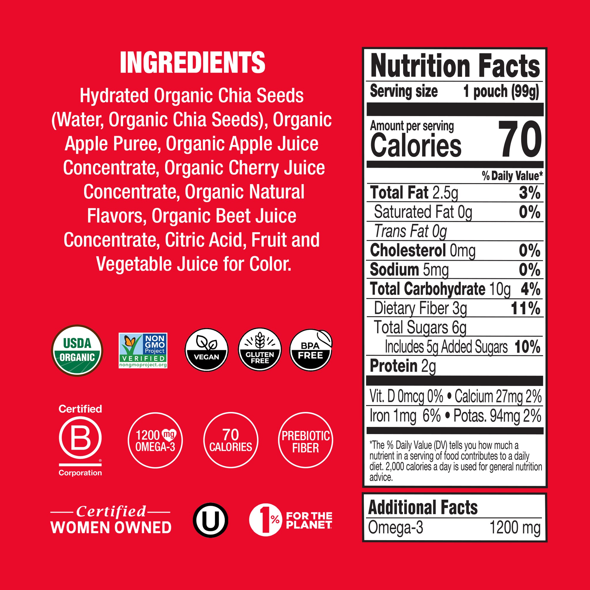 Cherry Love Organic Chia Squeeze – Mamma Chia