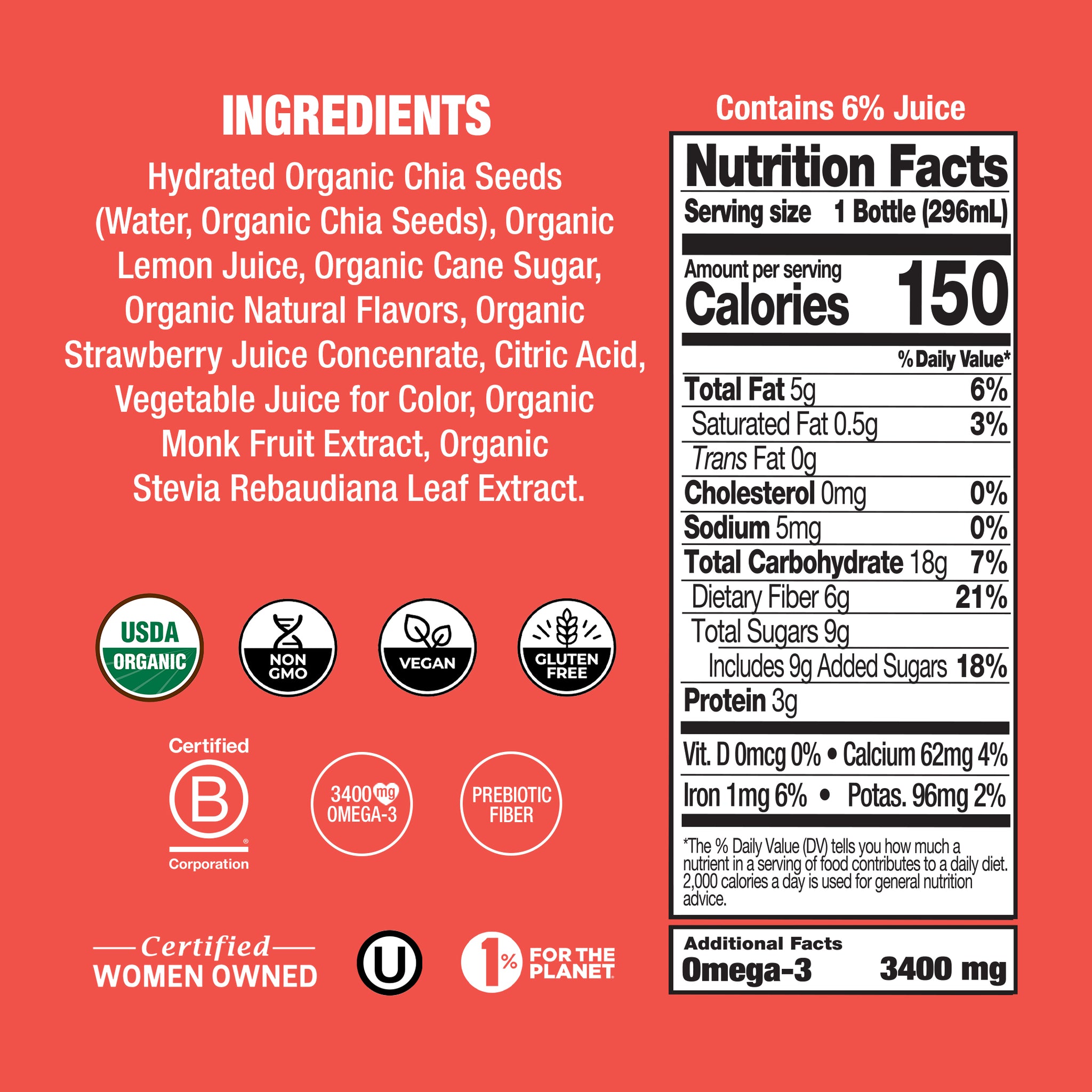 strawberry seeds nutrition Strawberry Lemonade Organic Chia Beverage – Mamma Chia