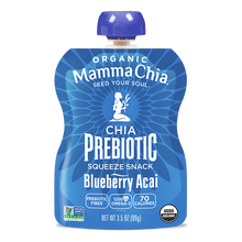 Load image into Gallery viewer, Single Blueberry Acai Organic Chia Prebiotic Squeeze
